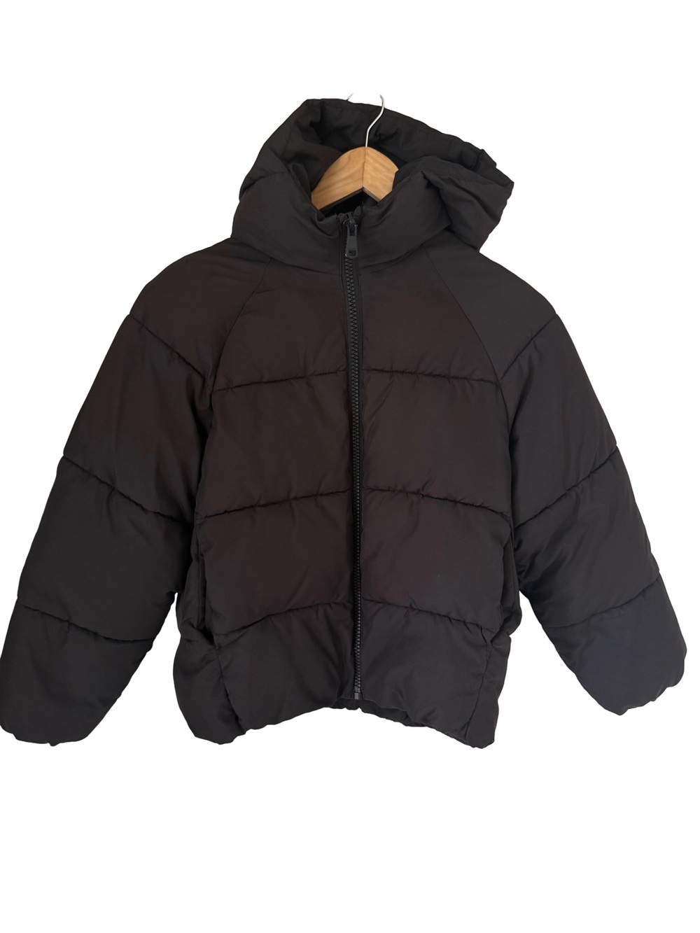 Zara Kids Black Hooded Puffer Coat 9/10 years